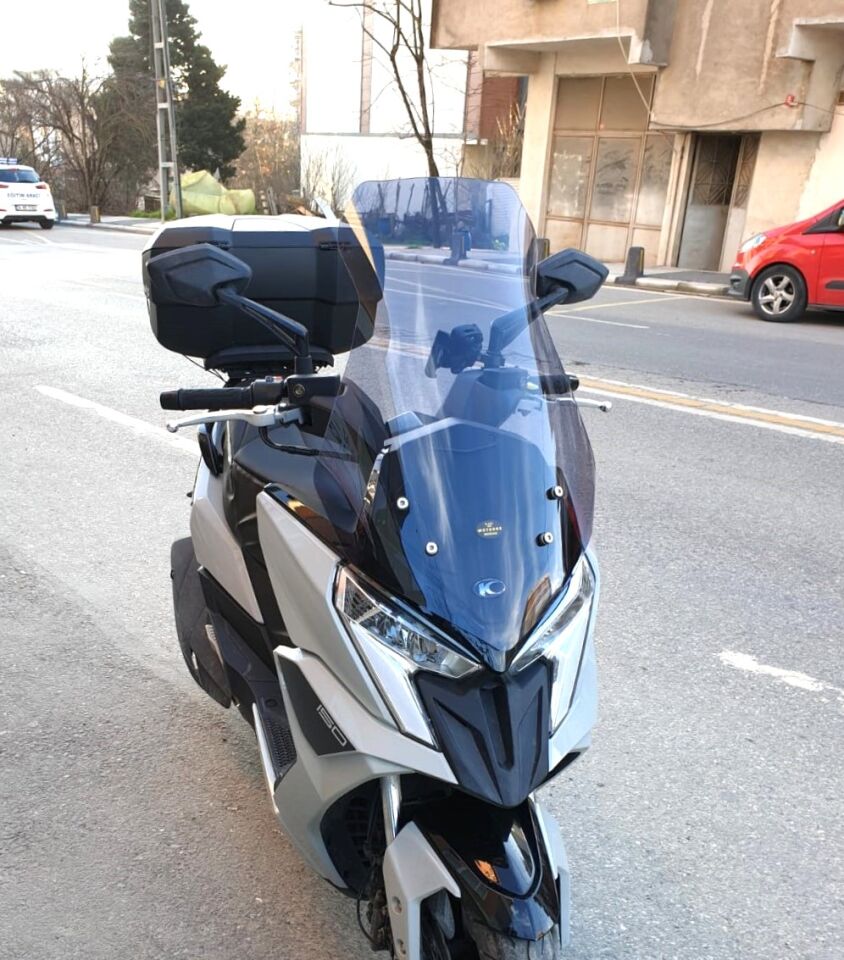 MOTOCAM Kymco Dink R 150 Ön Cam 2023-2026 Model 68cm Füme Renkli 4mm
