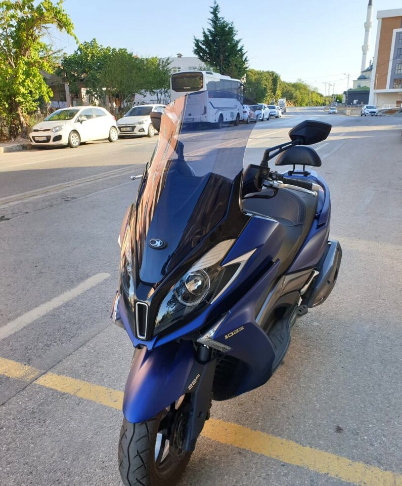 MOTOCAM Kymco Downtown 250i Ön Cam 2016-2026 Model 78cm Füme Renkli 4mm UZUN