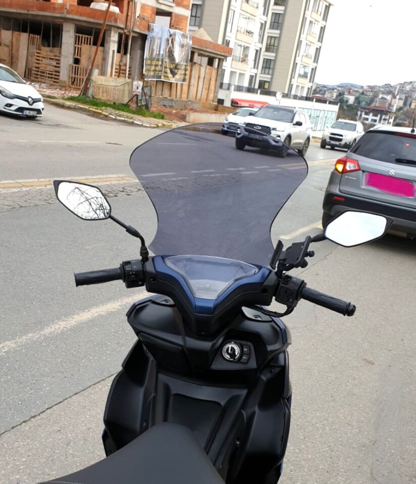 MOTOCAM Küba Arome 125 Ön Cam 2023-2026 Model 54cm Füme Renkli SPORTİF