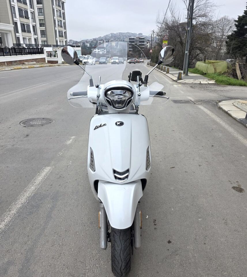MOTOCAM Kymco Like 50 Ön Cam 2009-2023 Model 43cm Şeffaf Renkli 4mm APARATSIZ