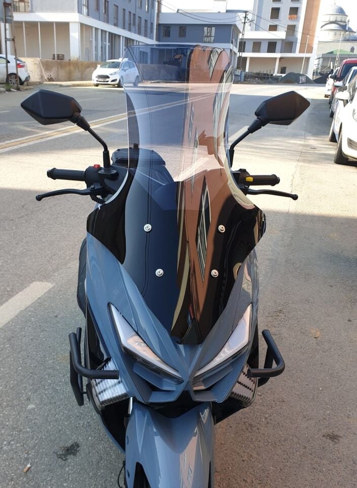 MOTOCAM Küba Chia 125 Ön Cam 2023-2026 Model 78cm Füme Renkli 4mm UZUN