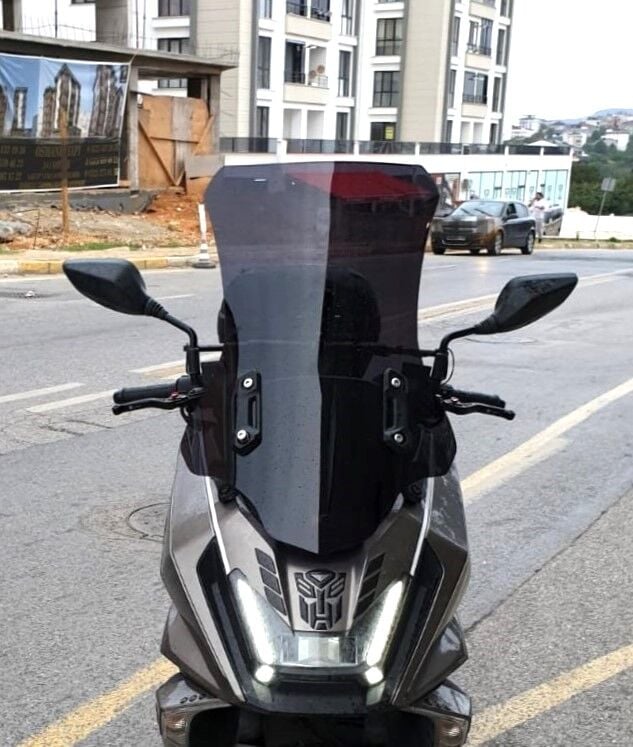 MOTOCAM kymco Skytown 125 Ön Cam 2023-2026 Model 72cm Siyah Renkli 4mm UZUN
