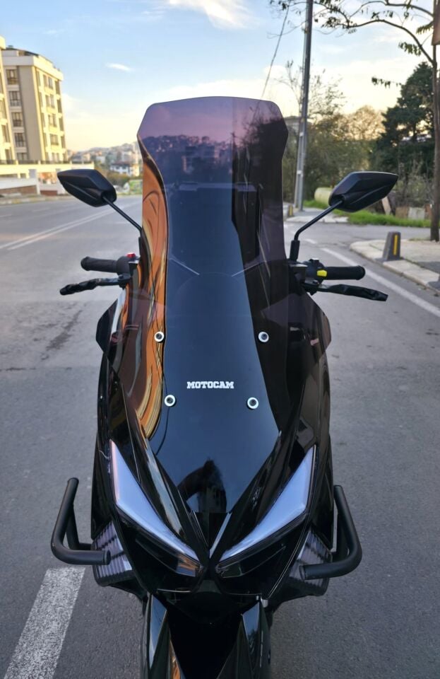 MOTOCAM Küba Chia 125 Ön Cam 2023-2026 Model 78cm Siyah Renkli 4mm UZUN